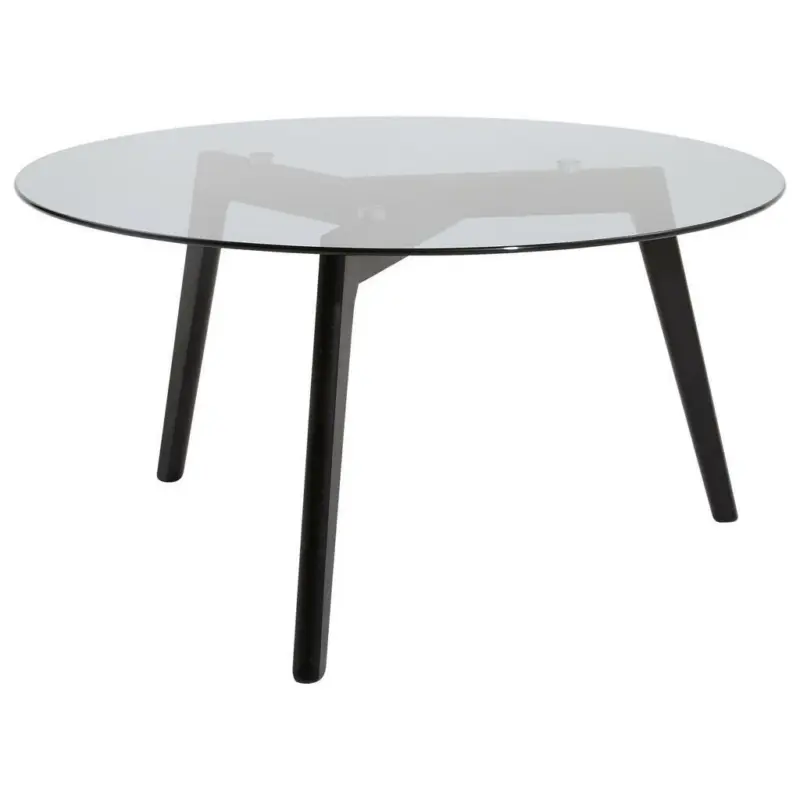 Couchtisch in Holz, Glas 90/90/45 cm