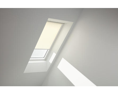 VELUX Sichtschutzrollo beige uni manuell Rahmen weiß RFL P10 1086SWL