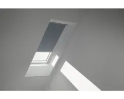 VELUX Verdunkelungsrollo uni blaugrau manuell Rahmen weiß DKL P31 4581SWL