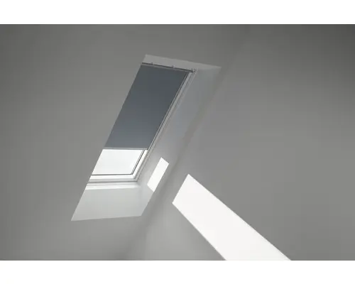VELUX Verdunkelungsrollo uni blaugrau manuell Rahmen weiß DKL P31 4581SWL