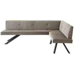 Eckbank 240/170 cm in Grau, Fichtefarben, Hellbraun