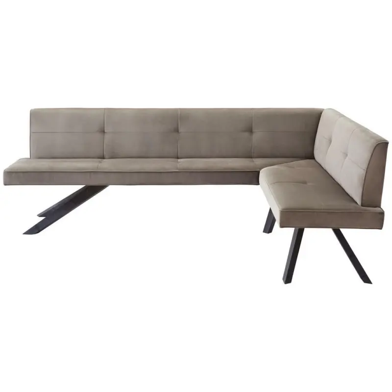 Eckbank 240/170 cm in Grau, Fichtefarben, Hellbraun