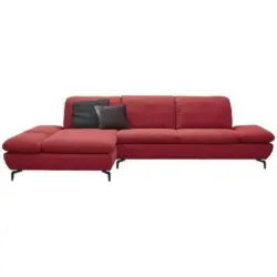 Ecksofa in Chenille Rot