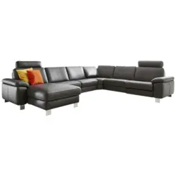 Wohnlandschaft in Echtleder Schwarz