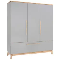 Kleiderschrank in Grau, Eichefarben