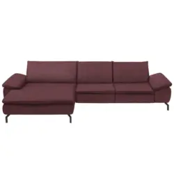 Ecksofa in Mikrofaser Weinrot