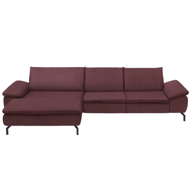 Ecksofa in Mikrofaser Weinrot