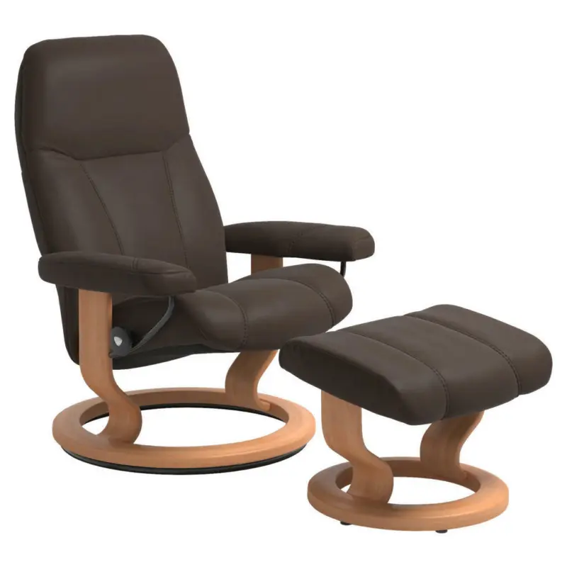 Relaxsesselset in Leder Braun