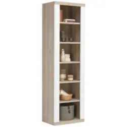 Regal 60/197/40 cm Weiß, Eichefarben