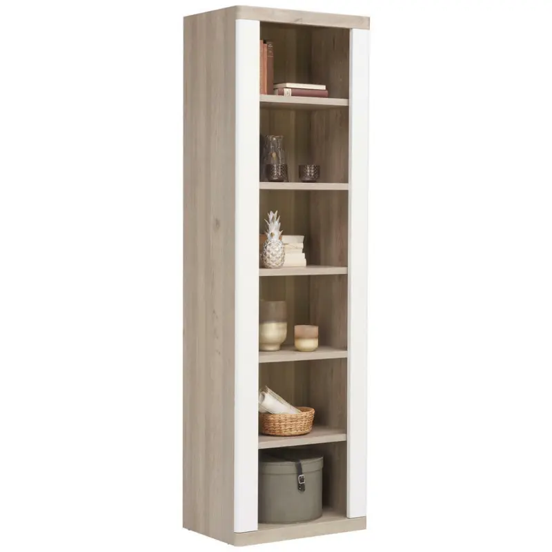 Regal 60/197/40 cm Weiß, Eichefarben