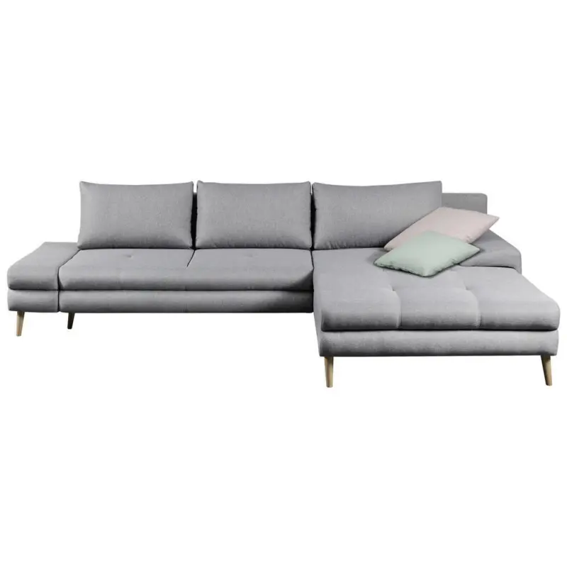 Ecksofa in Webstoff Hellgrau