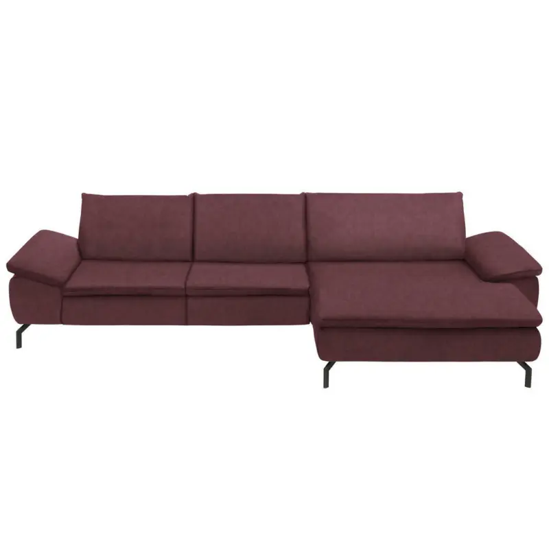 Ecksofa in Mikrofaser Weinrot