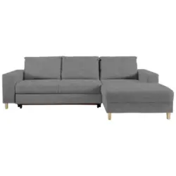 Ecksofa in Webstoff Hellgrau