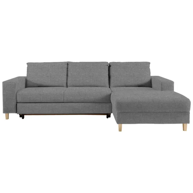 Ecksofa in Webstoff Hellgrau