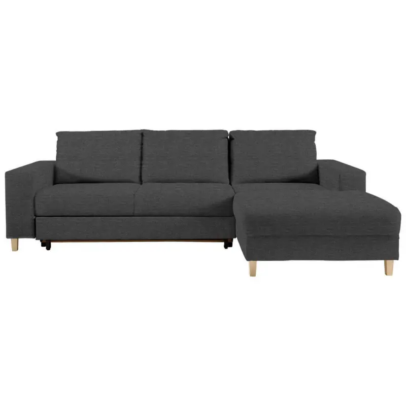 Ecksofa in Webstoff Dunkelgrau
