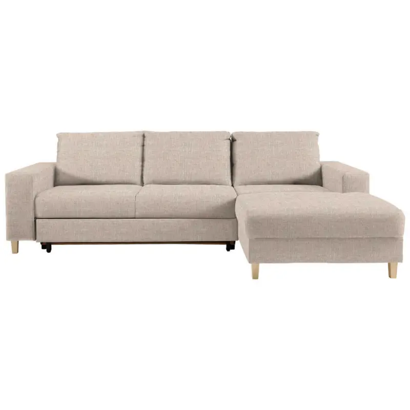 Ecksofa in Webstoff Beige