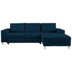 Ecksofa in Samt Dunkelblau