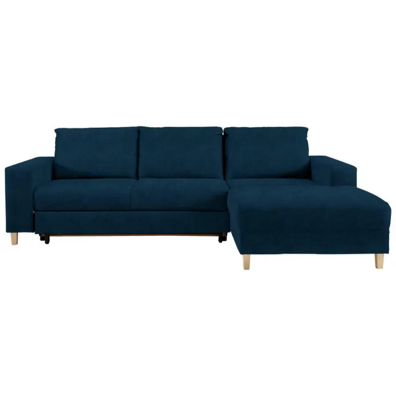 Ecksofa in Samt Dunkelblau