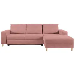 Ecksofa in Samt Rosa