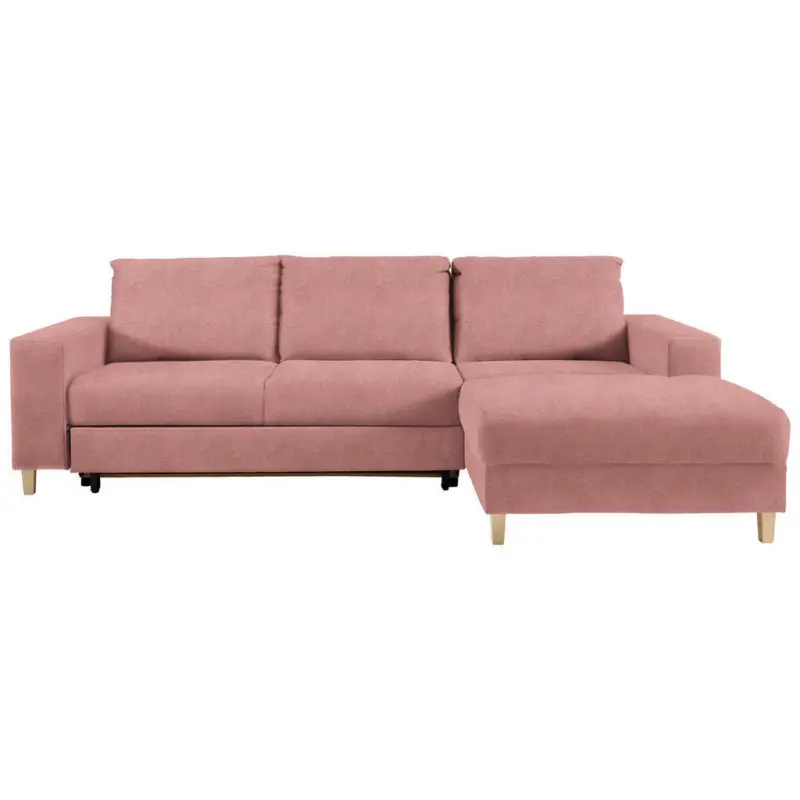 Ecksofa in Samt Rosa