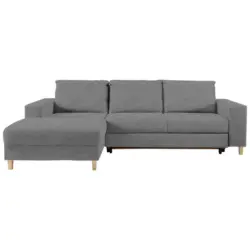 Ecksofa in Webstoff Hellgrau