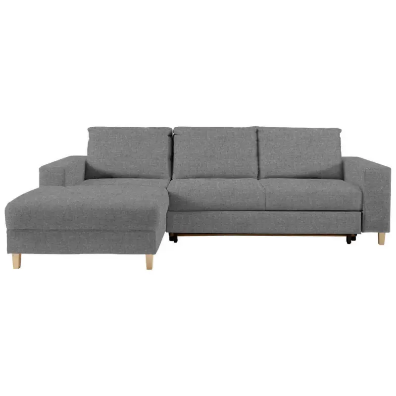 Ecksofa in Webstoff Hellgrau