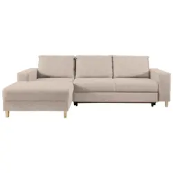 Ecksofa in Webstoff Beige