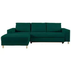 Ecksofa in Samt Grün