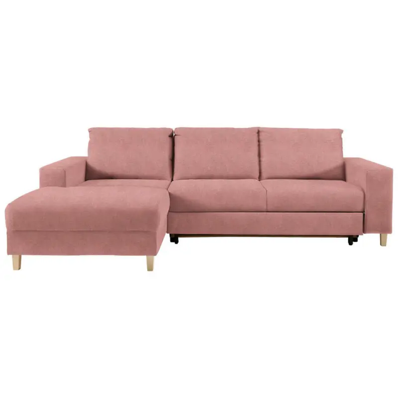 Ecksofa in Samt Rosa