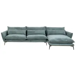 Ecksofa in Webstoff Grün