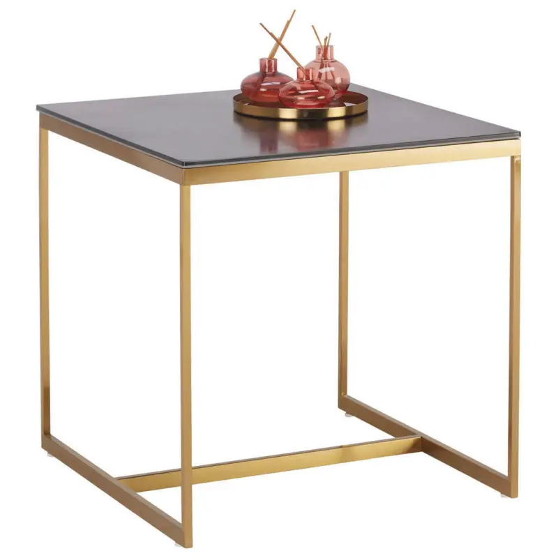 Couchtisch in Metall, Glas, Keramik 55/55/55 cm