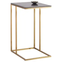 Beistelltisch in Metall, Glas, Keramik 38/47/68 cm