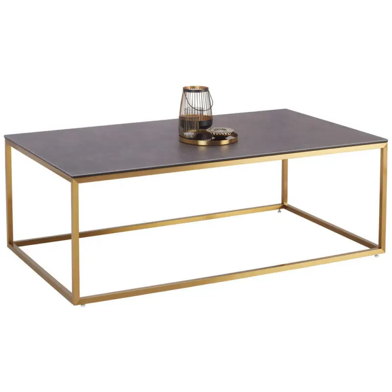 Couchtisch in Metall, Glas, Keramik 120/70/42 cm