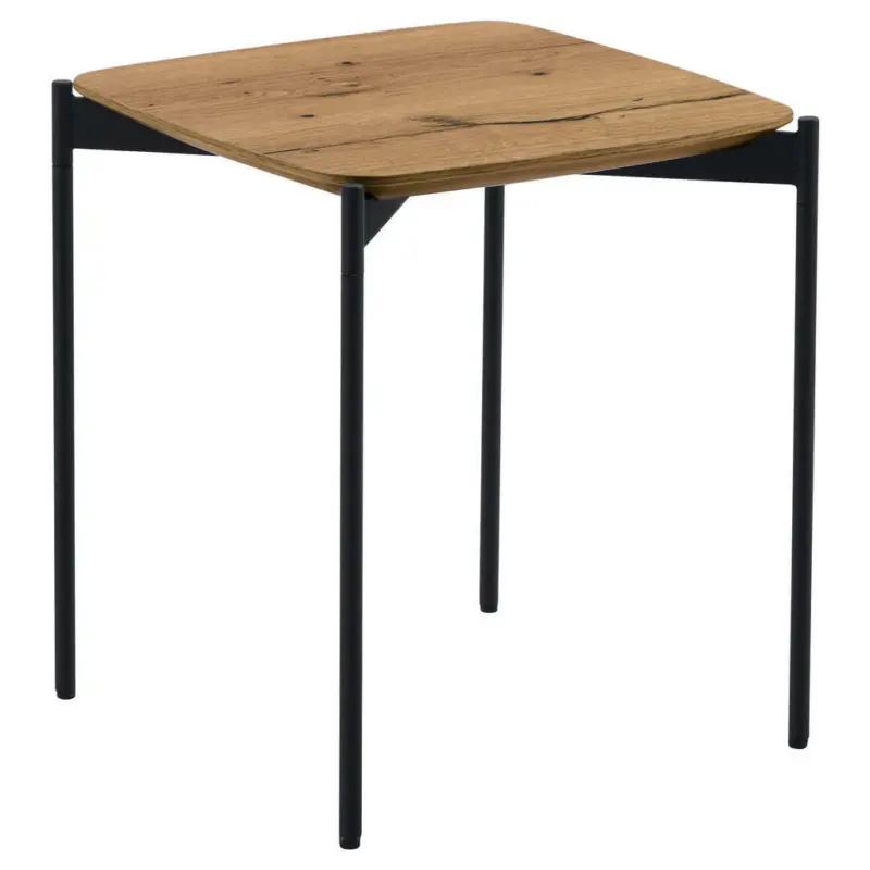 Beistelltisch in Holz, Metall 43/43/49 cm