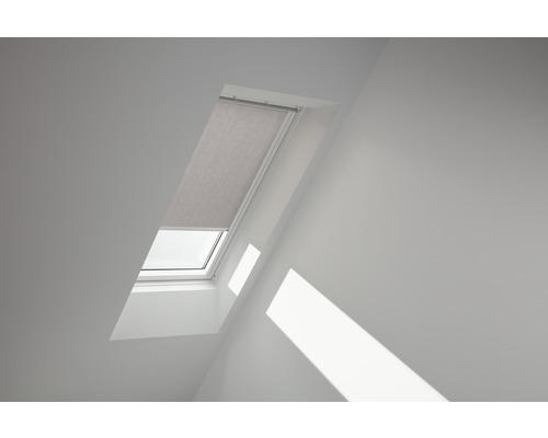 VELUX Sichtschutzrollo grau uni manuell Rahmen weiß RFL F08 4161SWL