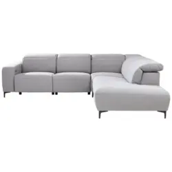Ecksofa in Flachgewebe Grau