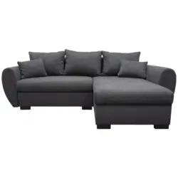 Ecksofa in Webstoff Grau, Dunkelgrau