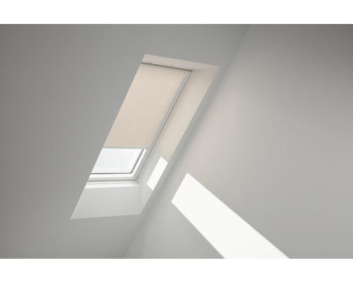 VELUX Sichtschutzrollo hell-taupe uni manuell Rahmen weiß RFL UK04 4169SWL