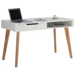 Schreibtisch 120/60/72 cm in Wei&szlig;, Eichefarben