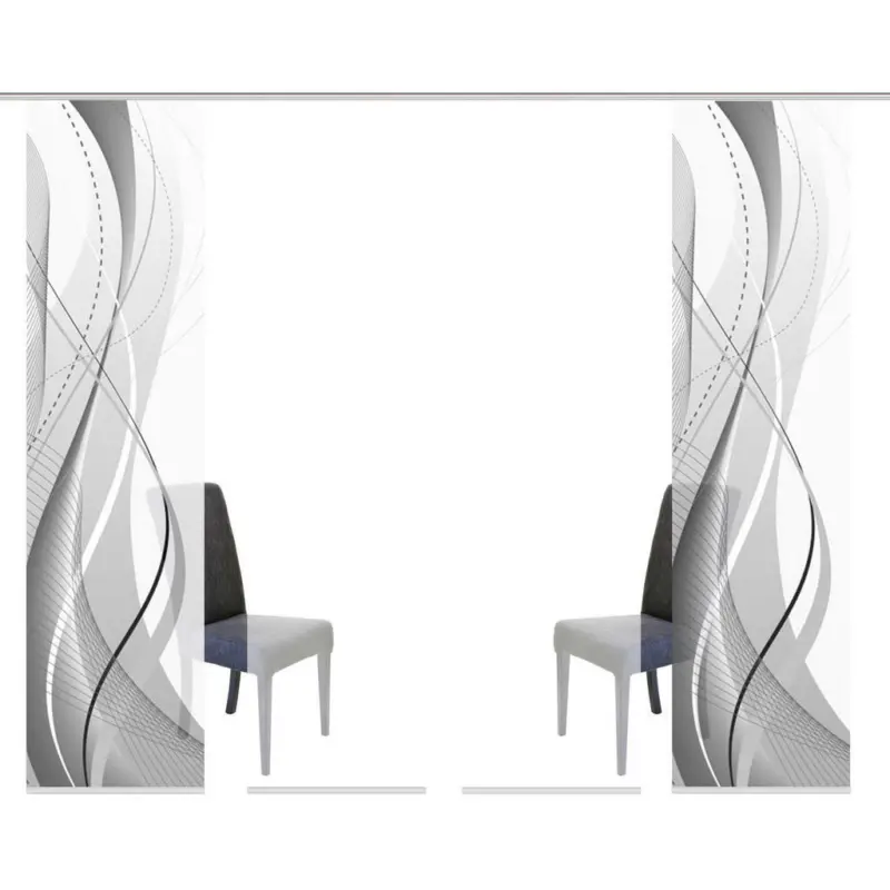 Flächenvorhang in Grau halbtransparent