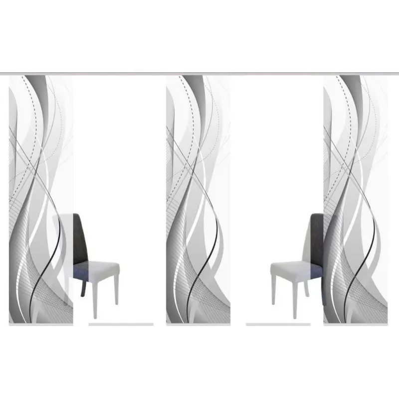 Flächenvorhang in Grau halbtransparent