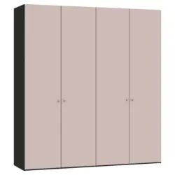 Drehtürenschrank in Rosa, Schwarz
