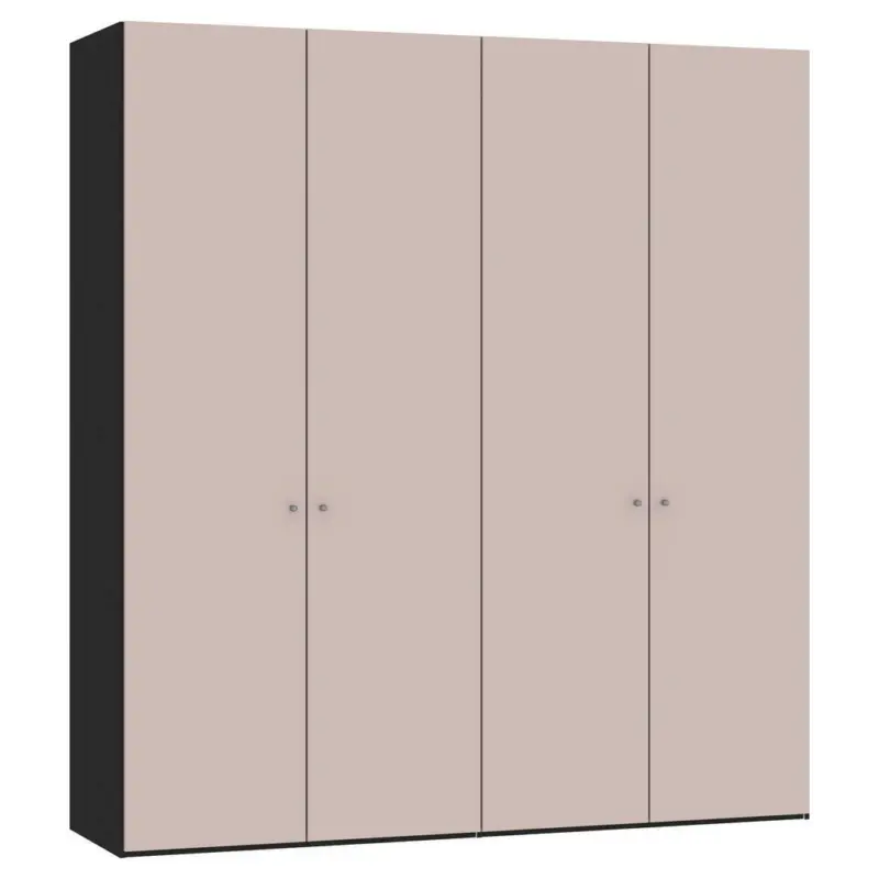 Drehtürenschrank in Rosa, Schwarz