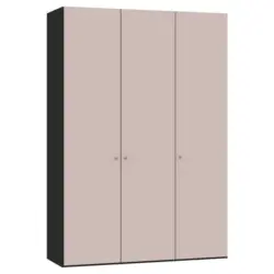 Drehtürenschrank in Rosa, Schwarz