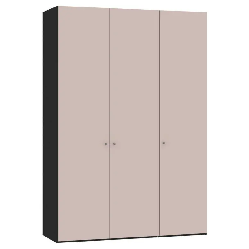 Drehtürenschrank in Rosa, Schwarz