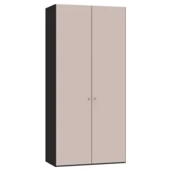 Drehtürenschrank in Rosa, Schwarz