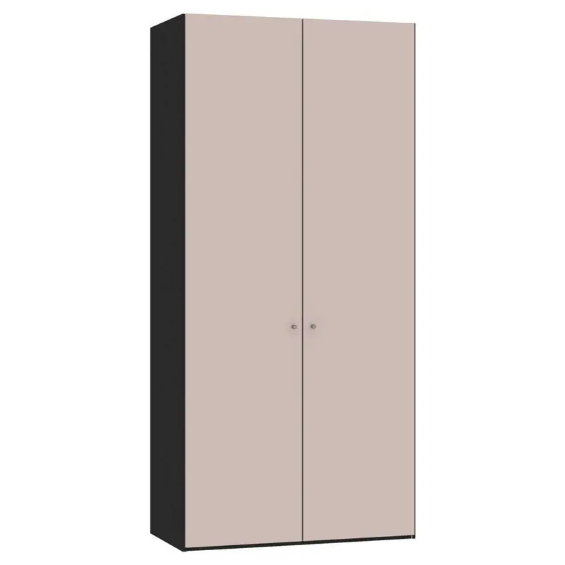 Drehtürenschrank in Rosa, Schwarz