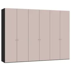 Drehtürenschrank in Rosa, Schwarz