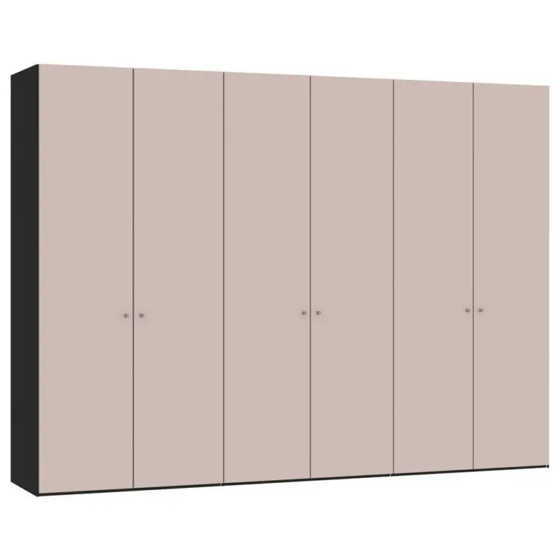 Drehtürenschrank in Rosa, Schwarz