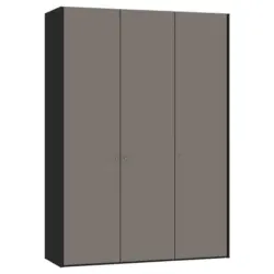 Drehtürenschrank in Grau, Schwarz